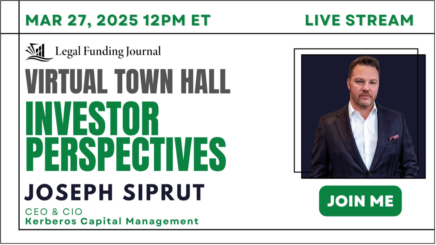 Kerberos CEO Joe Siprut speaks at Legal Funding Journal Virtual Town Hall